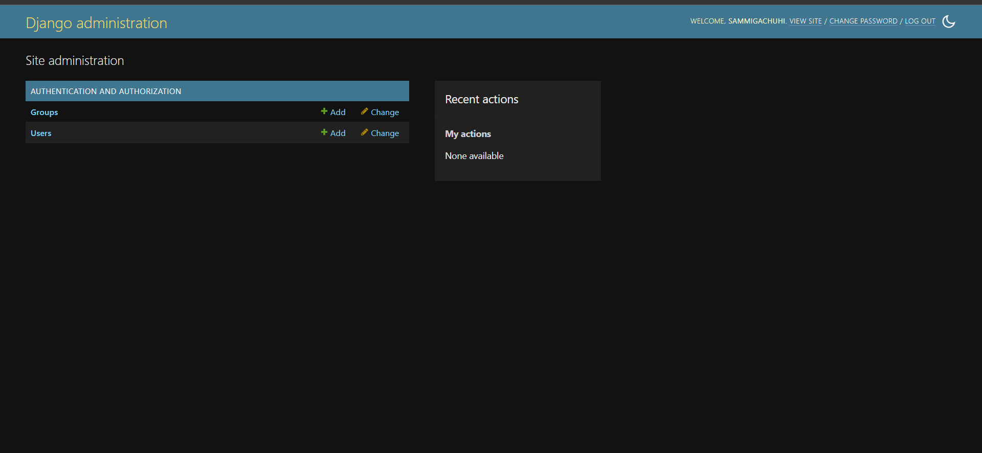 Django admin website