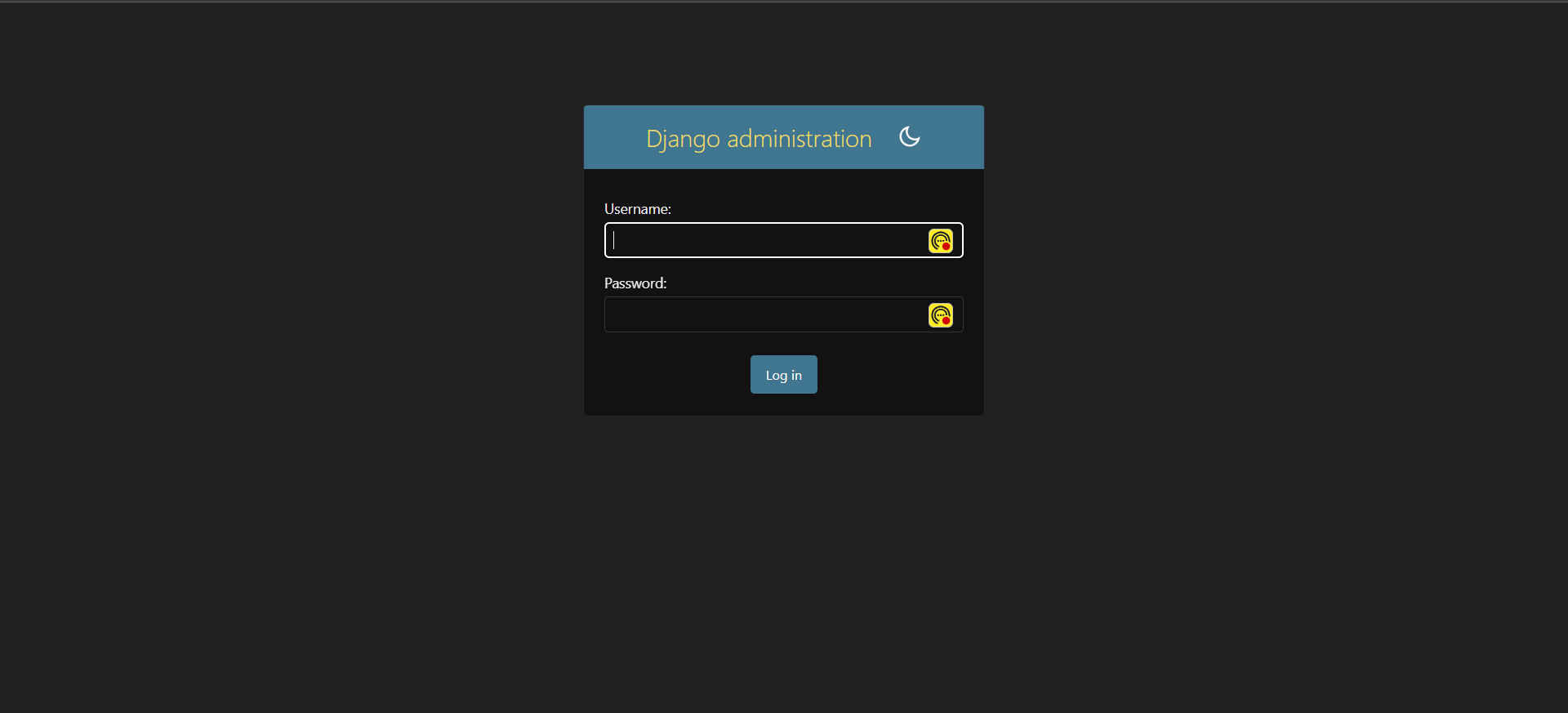 Django admin login page